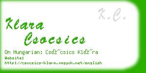 klara csocsics business card